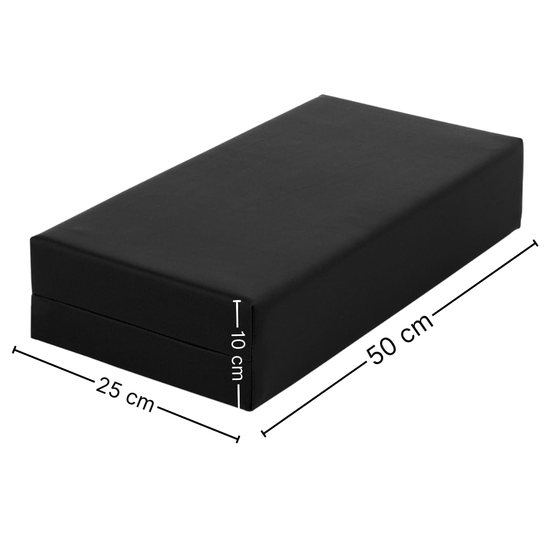ATC Handels GmbH Stufen-Lagerungskissen 50 x 25 x 10cm aus qualitativem Ether-Schaum mit Kunstlederbezug, verstecktem Reißverschluss und Flächendesinfektionsmittel-Reinigungsmöglichkeit (schwarz)