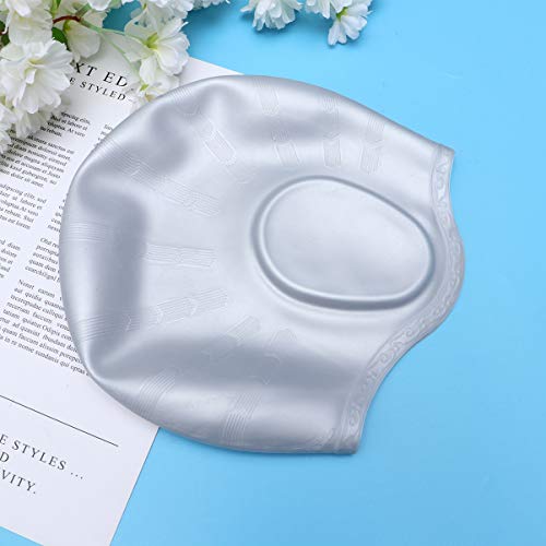 BESPORTBLE Touca de natação de silicone para cabelo longo à prova d'água para mulheres e homens, cr