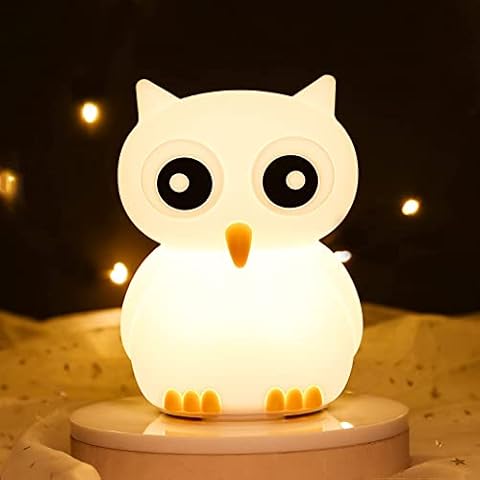 Owl Night Light - Cute Animal Lamp for Bedroom 7 Color Changing Light with USB Rechargeable for Kids Baby Boys Girls Toddlers (Owl) Cover