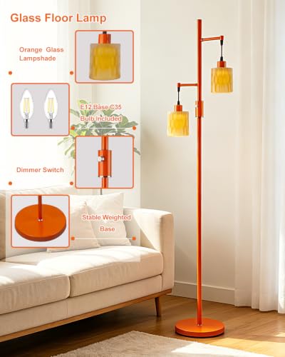 Image of Lightdot Globe Floor Lamp with LED Bulbs Included, Dimmable Floor Lamps,Unique Modern Standing Tall Lamp for Bedroom Living Room /Sofa Beside /Corner Decor-Gold