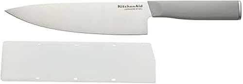 Miniatura 13 de KitchenAid Cuchillo Santoku forjado gourmet con cubierta de hoja de ajuste personalizado, cuchillo de cocina afilado, hoja de acero inoxidable