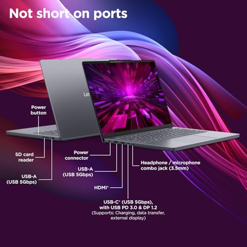 Image of Lenovo IdeaPad Slim 3, 13th Gen Intel Core i5-13420H, 16GB RAM, 512GB SSD, WUXGA IPS, 14 inch /36.8cm, Windows 11, Office Home 2024, Grey, 1.4Kg, Backlit Keyboard, 1Yr ADP Free, 83K00034IN, Laptop