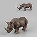 BLAPNK 3 Pcs African Jungle Rhinoceros Model Figure Toy, Realistic Rhinos Figurines Collection Playset Preschool Science Educational Learn Cognitive Props