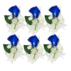 6 Royal Blue Wrist Flower
