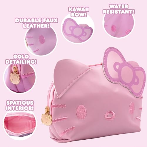 Image of Horizon Group USA Official Sanrio Hello Kitty Pouch, Pink Hello Kitty Pencil Case With Keychain, Cute School Supplies, Sanrio Stuff, Cute Stationery, School Supplies & Makeup Bag