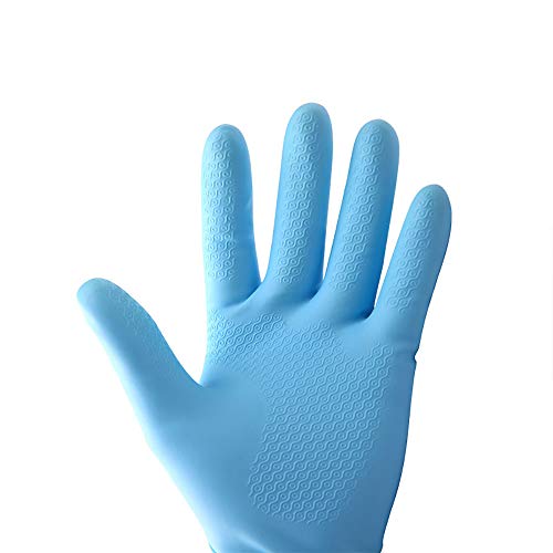 Mulfei Cleaning Gloves-3 Pairs Kitchen Gloves Dishwashing Rubber Gloves Reusable,Latex Free and Fit Your Hands Well-Including Green Pink and Blue,Size Large