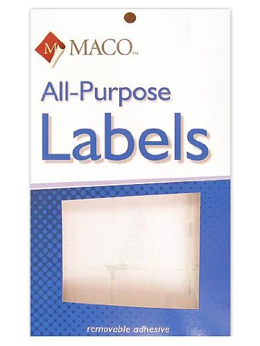 MACO White Round Multi-Purpose Labels, 1/2 Inches in Diameter, 1000 Per Box (MR-808)