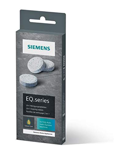 Siemens EQ. Série tz80001 Lot de 10 tablettes de nettoyage pour toutes les machines à café et entièrement automatique intégré)