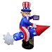 BZB Goods 6 Foot Long Lighted Patriotic Independence Day 4th of July Inflatable Uncle Sam on Rocket Decoration
