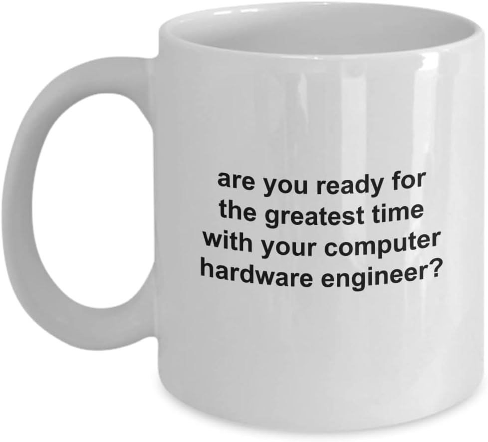 Funny computer hardware engineer mug for coworker coffee cup for friend gift idea for colleague