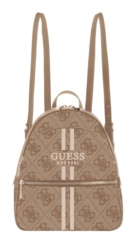 Sac à dos GUESS Manhattan II Large Backpack en toile imprimée Latte Logo