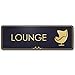 Lounge with Icon Sign, Black/Gold, Engraved, 3
