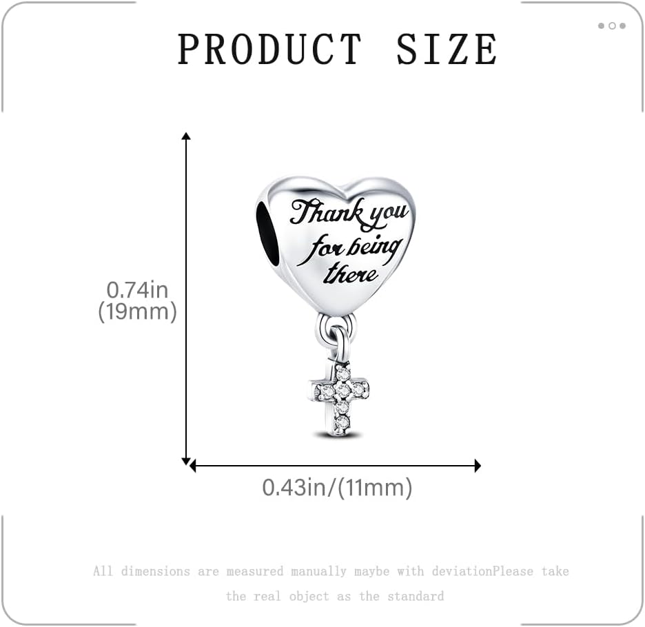 Plated Silver Charms for Bracelets and Necklace 2026 Sparkling Religious Prayers Cross Dangle Pendants Faith Cross Bead Jewelry Present for Women Family Friends Sister/wife - Image 4