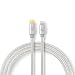 Produktbild NEDIS USB-Kabel - Apple Lightning 8-Pin - USB-Typ-C  Stecker - Vergoldet - 1.00 m - rund - Geflochten/Nylon - Aluminium/Silber - Verpackung mit Sichtfenster