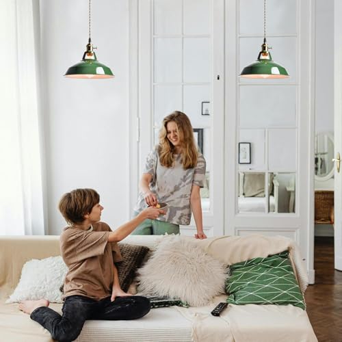 CLAXY Macaron Green Pendant Lights Metal Barn Kitchen Island Pendant Light by CLAXY - Image 3