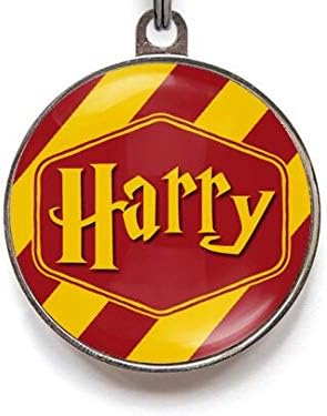 Wag-A-Tude Tags Gryffindor Pet Name Tag, Personalized Dog Tag (Large)