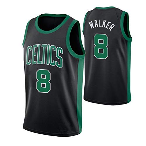 LAMBO Camiseta de Baloncesto de la NBA para Hombre Boston Celtics # 8 Kemba Walker Malla Bordada sin Mangas Deportes Camisetas Deportivas Camisetas de Aficionados (M,Black)