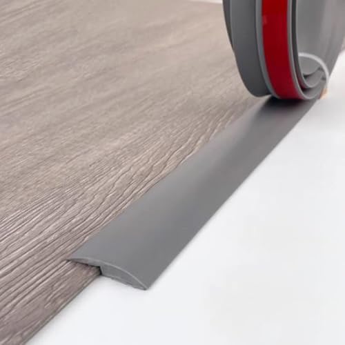 Bande de transition vinyle grise de 5m pour seuil et moquette - 2