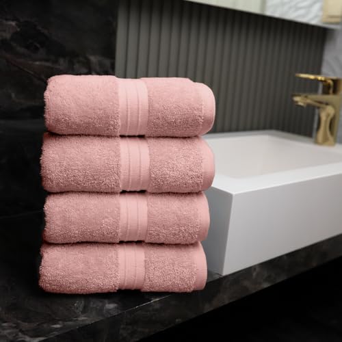 Cotoniche Hand Towels Pack of 4 - Thick & 100% Cotton, Large (16"x 28") Absorbent, Extra Soft, Cute - Versatile, Perfect as Hand Towels for Bathroom, Hotel and Spa Towels - Coral by Cotoniche - Used condition - Image 4
