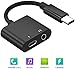 Type C to 3.5mm Aux Audio Dongle Headphones Adapter 2 in 1 USB-C Adapter Converter Splitter Car Charger Support Google Pixel 3/3 XL/2/ 2XL,HTC U12,Samsung Note8/S8/S9 Plus,LG iPad Pro 2018,etc -Black