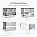 Dream On Me Synergy 5-in-1 Convertible Full-Size Baby Crib with Toddler, Day & Full Bed Conversion in Black, GreenGuard Gold & BSA, 3 Mattress Heights, Sustainable Pinewood