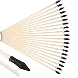 Alriedy 16 Holzpfeile Für Bogenschießen Kinder Ersatzpfeile Mit Gummispitze Bambus Pfeile Für Kinderbögen Ideal Für Anfänger Und Outdoor-Schießübungen, Set Für Spaß Und Sicherheit