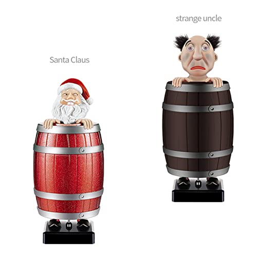 Funny Cigarette Holder, Creative Spoof Box, Santa Claus In The Wooden Barrel Box Figurines Statue Case For Christmas Party Home Decor, Prank Toy Gift Man, 278.0 Grams #TOP6