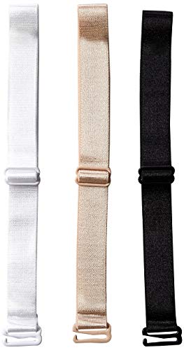 womens Elastic Holder Bra Strap, White Nude Black, One Size US