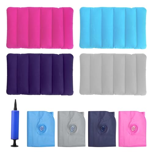 ZMDMAH 4 Cojines Inflables con Bomba de Aire para Viaje, Playa y Camping - Uso en Exterior