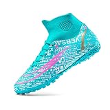  BINBINNIAO Zapatos de Fútbol para Hombres y Mujeres Calzado de Fútbol Masculino Calzado de Fútbol Transpirable Césped Alto Spikes FG/AG Calzado de Fútbol al Aire Libre