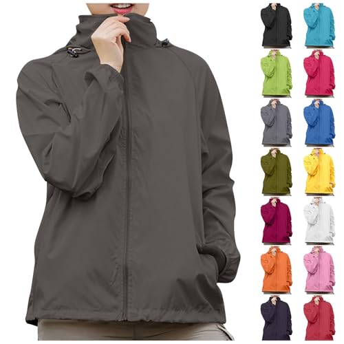 Rain Jacket Women Lightweight Hooded Raincoat Waterproof Windbreaker Jackets 2025 Packable Rain Coats with Pockets