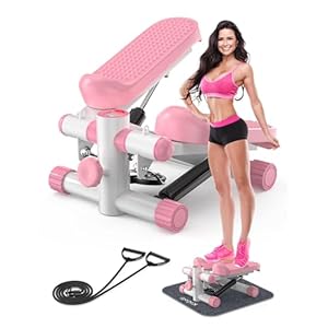 Steppers for Exercise at Home, KitGody Mini Stepper with Resistance Bands, Portable Stair Stepper for Home 330LBS Capacity, Adjustable Height Fitness Stepper Machine