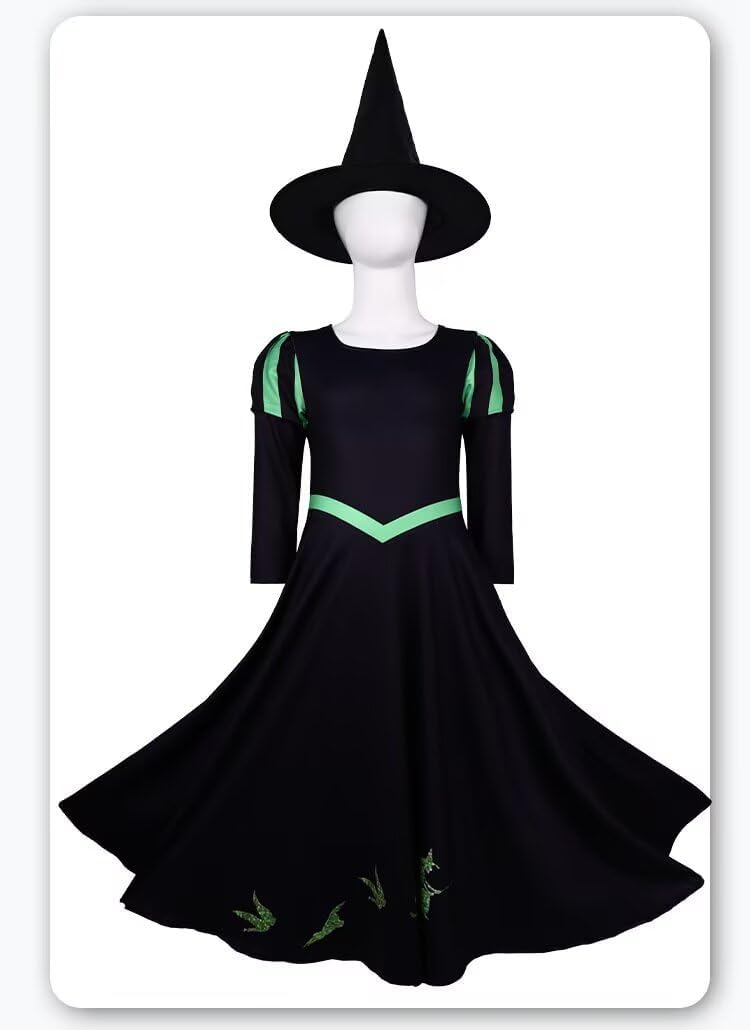 Classic Witch Glinda Elphaba Costume for Girls Halloween Dress Up - Image 3