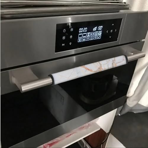 Image of 6 PCS Refrigerator Door Handle Covers Washable Keep Kitchen Appliances Clean from Food Stain Dust Smudges Fingertips Fridge Oven Home Decorations, White Gold Marble
