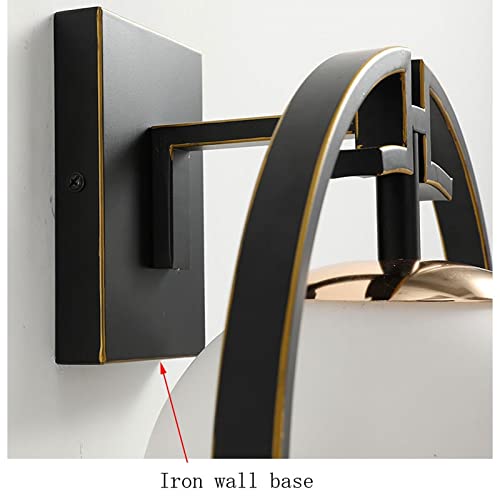 Lámpara de pared redonda AHLOKI de hierro y vidrio para pasillo 6