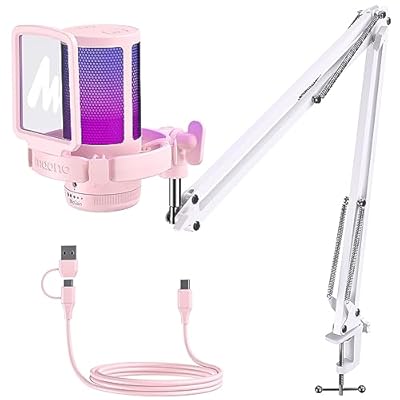 MAONO Microfono gaming, USB Micrófono Condensador con Cancelación de Ruido para Streaming Podcast Studio, Compatible con PS5/PS4/Mac con Luces RGB, Botón de Silencio, Control de Ganancia, DGM20S, Rosa | Ya disponible en tu tienda friki favorita! En mundofriki.es!