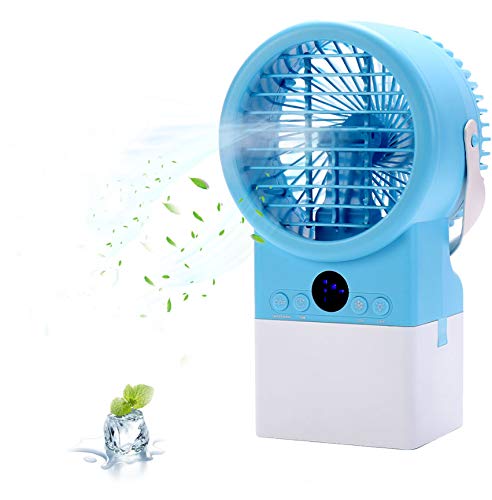Diker Personal Aire Acondicionado Aire Acondicionado Portatil 4 IN 1 Mini Air Cooler Aire Acondicionado móvil 3 velocidades Mini Enfriador de Aire para Casa/Oficina Enfriador Aire(Azul Cielo)