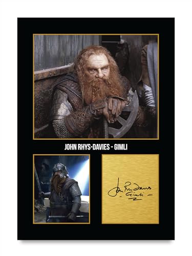 HWC Trading John Rhys The Lord of the Rings Gimli Gifts Printed Signed Autograph Picture for Movie Memorabilia Fans - A4 Print Only (ID-005280)