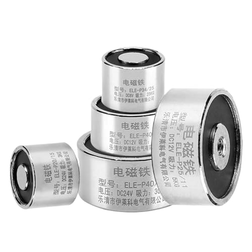 Electroimán solenoide de 25KG con bobina magnética de 12V y diseño plano para sujeción firme