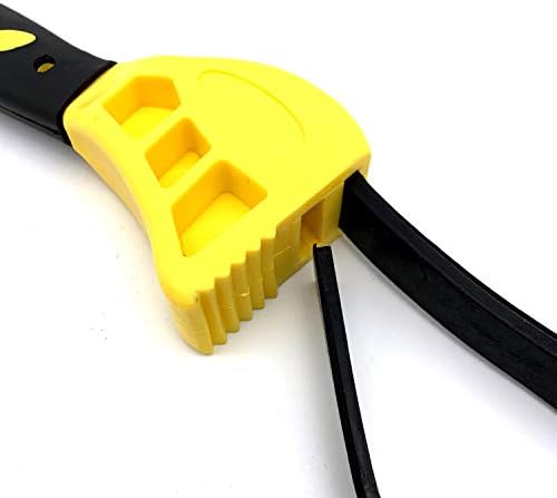 KOSTOO 2 Piece Rubber Strap Adjustable Wrenches, Multi Tool Universal Wrench Use for Any Shape Opener Tool, Car Repair Tools, Oil Filter Wrench Set, Pipe Wrench, Mechanics, Plumbers (Yellow)