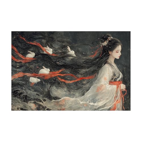 Tableau decoration murale salon femme abstraite rouge 60x80