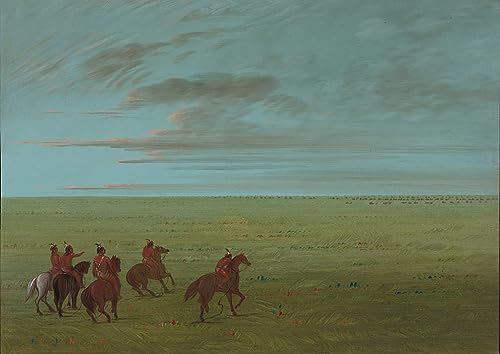 Toile George Catlin Starting for Wild Horses décorer un bureau élégant