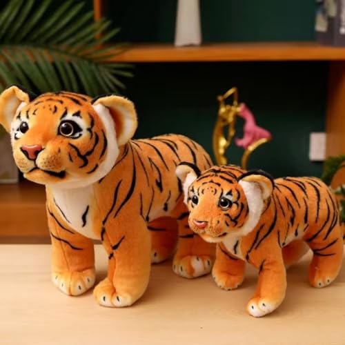 Image of Tickles Siberian Jungle Tiger Soft Stuffed Plush Animal Toy for Kids Boys & Girls Birthday Gift (Color: Yellow & Black Size: 35 cm)
