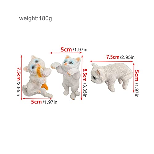 Jarpsiry 3 Pcs Resin Hanging Cat Figurines Planter Pot Hanger Miniature Fairy Garden Terrarium Edge Decor Flower Pot And Vase Hugger Hanging Animals Ornaments For Patio, Yard, Balcony #TOP6