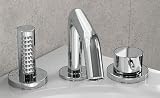 Novellini Rubinetteria Bordo Vasca Fly 3 Miscelatore Progressivo 2 Funzioni Rubinetto Doccetta Servizio Materiale Ottone Finitura Cromato