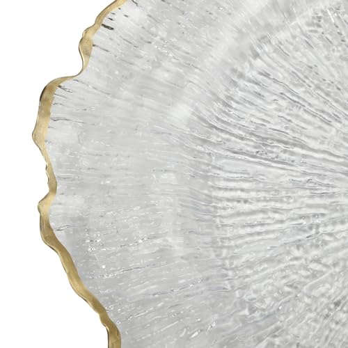 Platos base transparentes con borde dorado 25 pzas 13 pulg miniatura 6