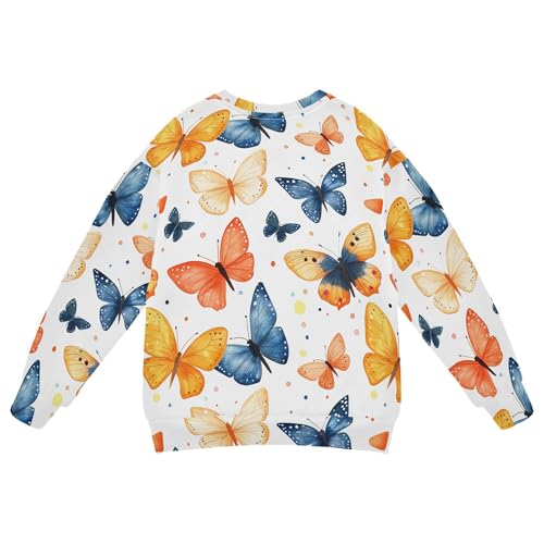 JUNZAN Cute Butterflies Western Little Girls Sweatshirt Hoodie Crewneck Kids Hoodies Boys Athletic 4T2