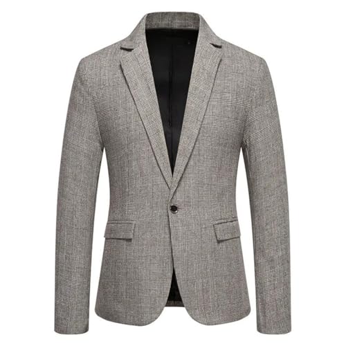 Men's Four-Season Casual Suit Jacket, Long-Sleeved, Classic Single-Button, Retro Plaid Blazer2