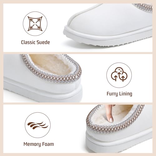 Image of Women's Slippers Fuzzy Cozy Short Ankle Shoes Indoor and Outdoor Mules Furry Warm House Slippers for Woman Cute Fluffy Clogs