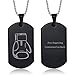 NineJewelry Personalisierte Boxhandschuhe Halskette - Edelstahl Sentiment Inspirierend Gravierte Rocky Sports Anhänger Zitat Box Halsketten Fitness Geschenke für Sportliebhaber,Boxer Fan